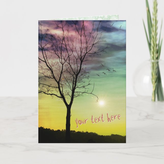 SOL INVIERNO Y ÁRBOL | Tarjeta de felicitación Per (Anverso)