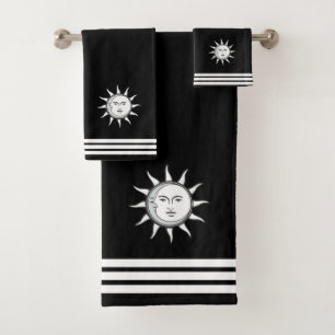 Sol Luna y Tres Franjas Personalizadas en Negro