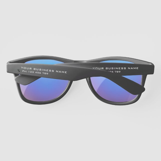 Sol Personalizado Información de texto comercial gafas (Reverso)