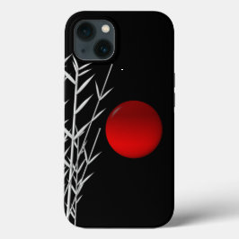 Sol rojo blanco negro zen iPhone 13 Fundas