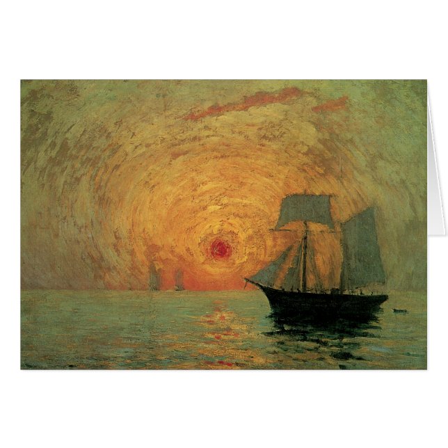 Sol rojo de Maxime Maufra, impresionismo vintage (Anverso (Horizontal))
