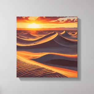sol rojo en poster de lienzo de postre