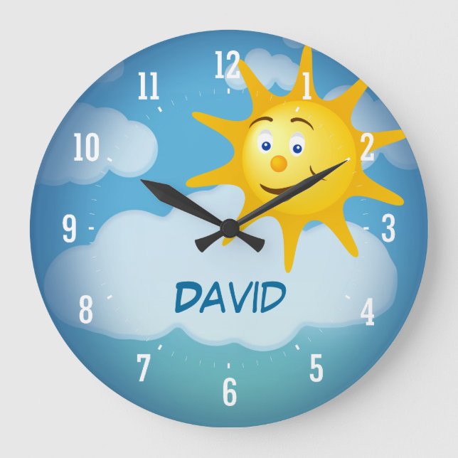 Sol sonriente | Reloj decorativo (Anverso)