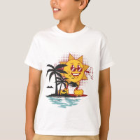 Sol verano sonriente de camiseta