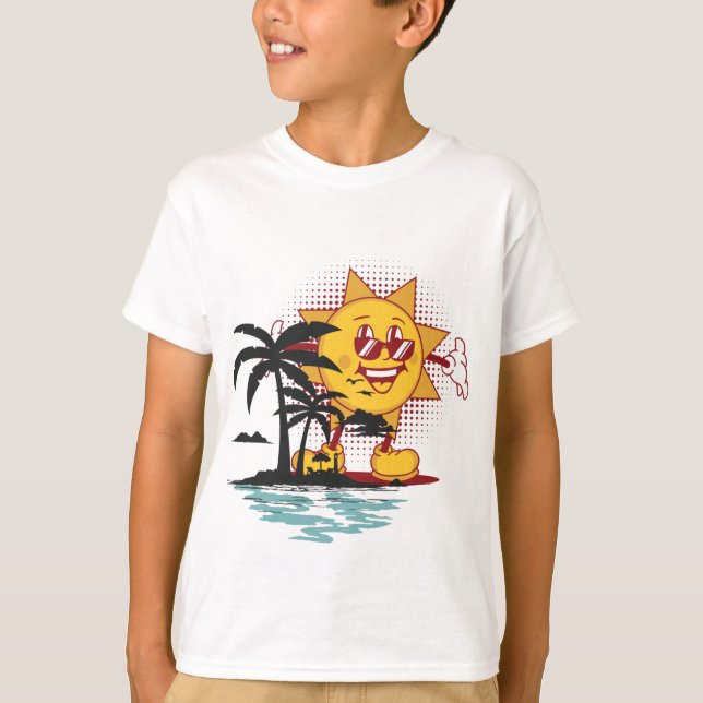 Sol verano sonriente de camiseta (Anverso)