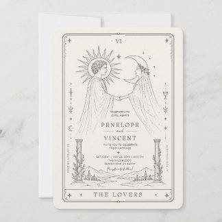 Sol y Luna | Invitación de Boda Tarot de Arte de L