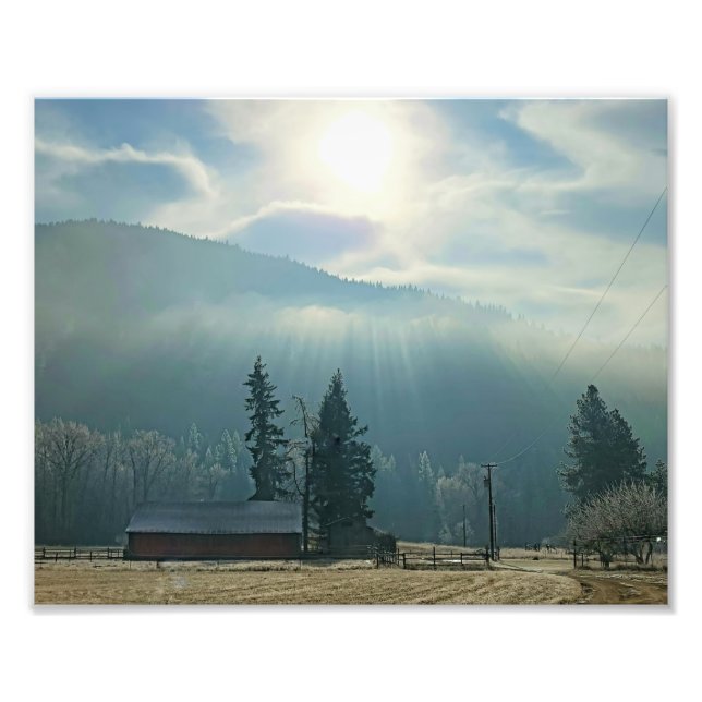 Sol y niebla de 10"x8" || Impresión fotográfica si (Frente)