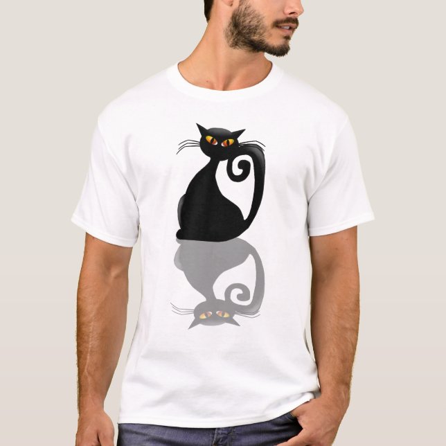 Sola camisa negra del gatito (Anverso)