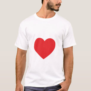 Sola camiseta roja del adulto del corazón