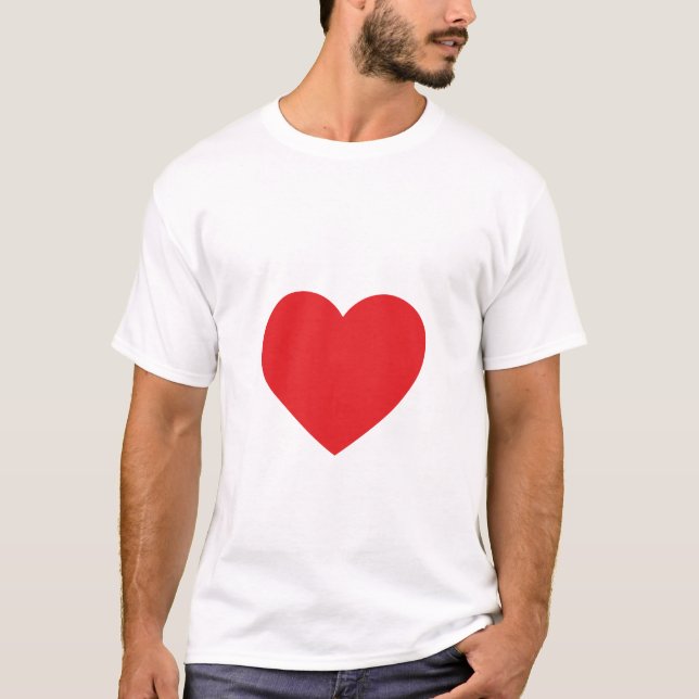 Sola camiseta roja del adulto del corazón (Anverso)