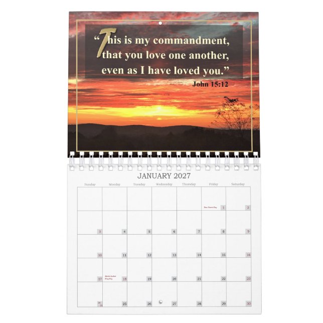 Solamente calendario inspirador de doce meses de (Jan 2027)