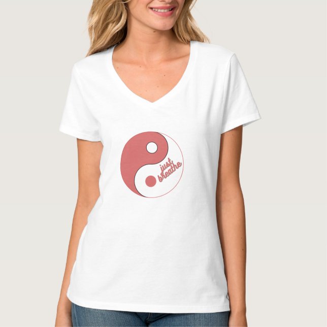 "Solamente respira - Zen diseña camiseta de mujere (Anverso)