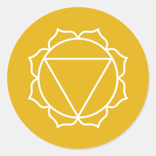 Solar Plexus Chakra Classic Round Pegatina (Anverso)