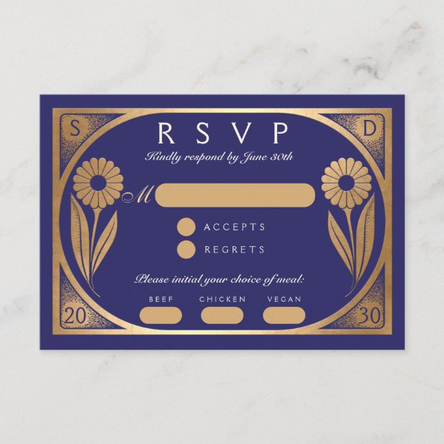 SOLARA II : Tarjeta RSVP de boda (Anverso)