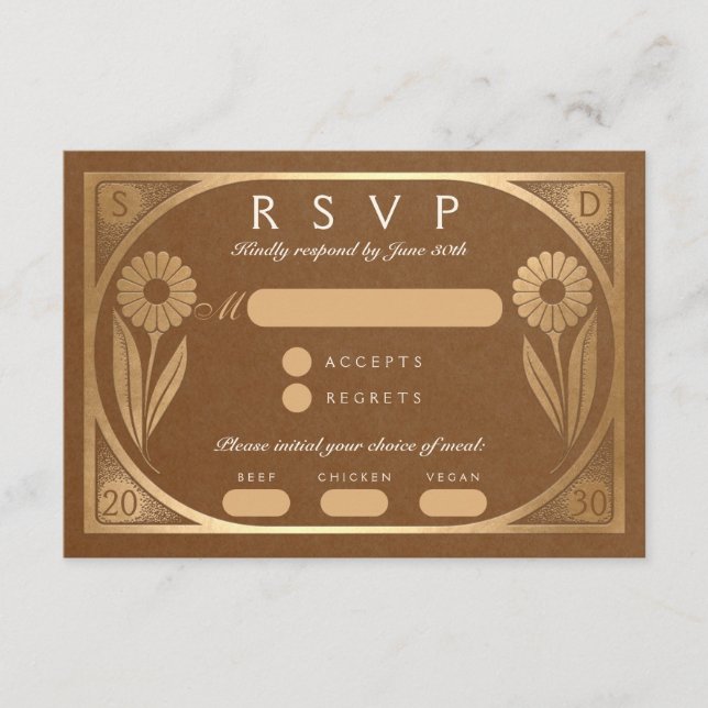 SOLARA III : Tarjeta RSVP de boda (Anverso)