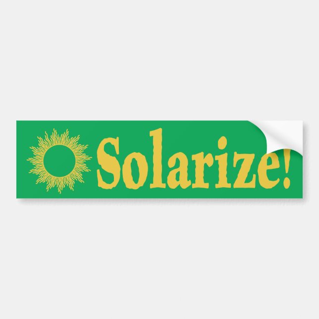 ¡Solarize! Pegatina para el parachoques de energía (Frente)