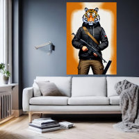 Soldado antropomórfico del tigre | Arte IA