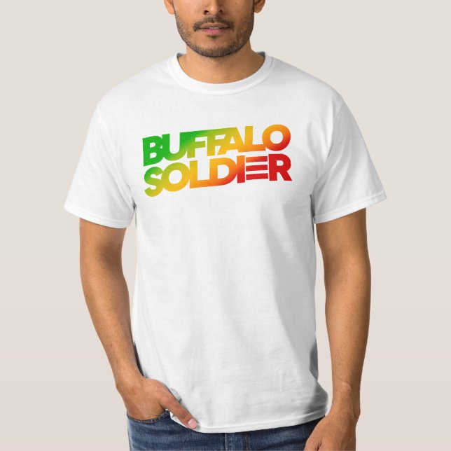 Soldado búfalo rasta colores reggae camiseta (Anverso)
