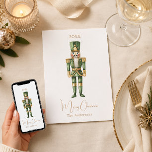 Soldado cascanueces verde Navidad simple