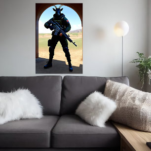 Soldado de cabra antropomórfico Poster de arte d