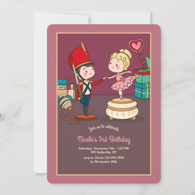 Soldado de Juguete y Bailarina Invitación (Anverso)