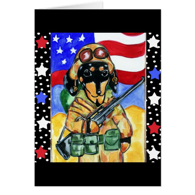 Soldado del Día de la Memoria Dachshund (Frente)