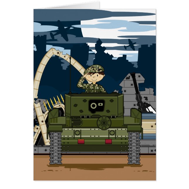 Soldado del ejército británico y tarjeta de la (Frente)