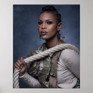 Soldado femenino de arte poster