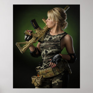 Soldado femenino de arte poster