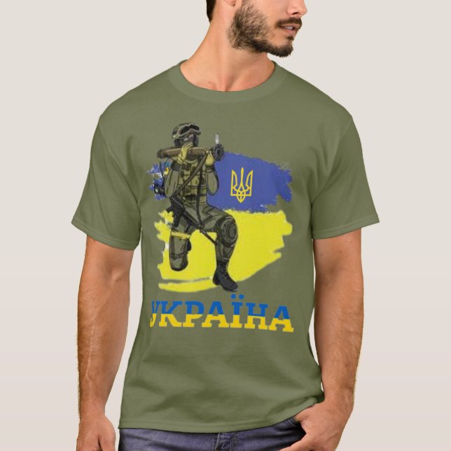 Soldado guerrero ucraniano camiseta de Javelin bri (Anverso)
