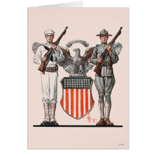 Soldado, marinero y escudo de los E.E.U.U.