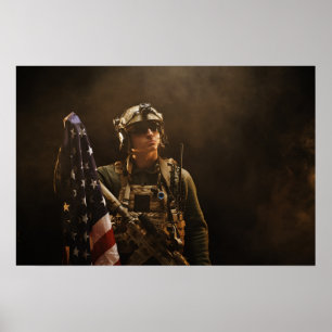Soldado militar de arte poster