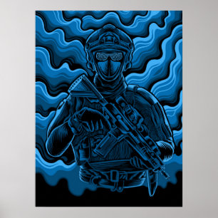 Soldado militar de arte poster