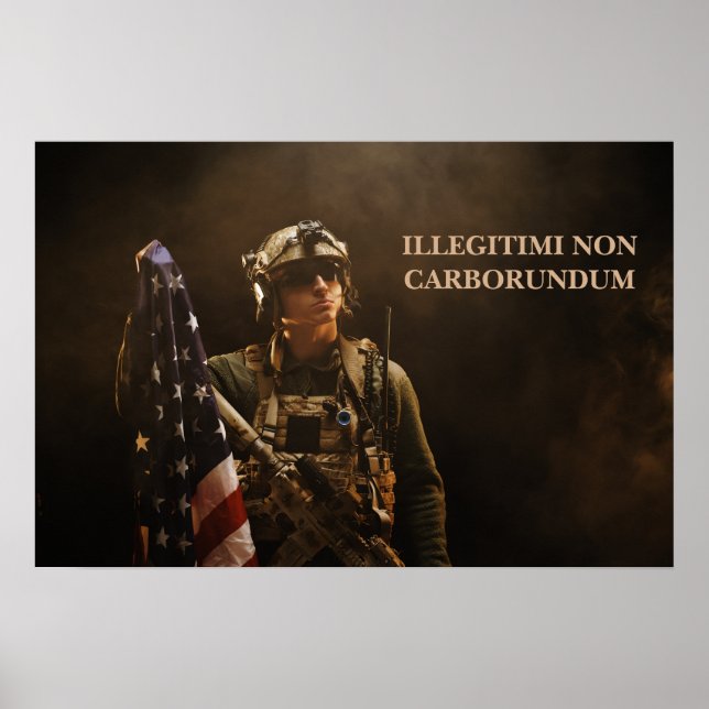 Soldado militar de arte poster (Frente)