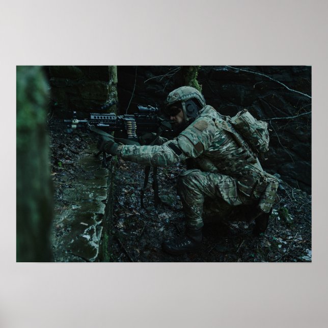 Soldado militar de arte poster (Frente)
