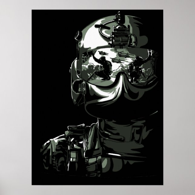 Soldado militar de arte poster (Frente)