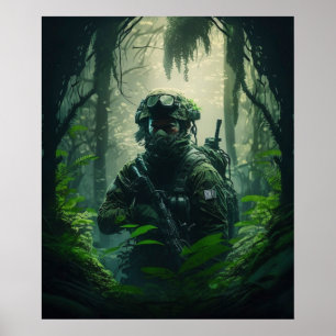 Soldado militar de arte poster