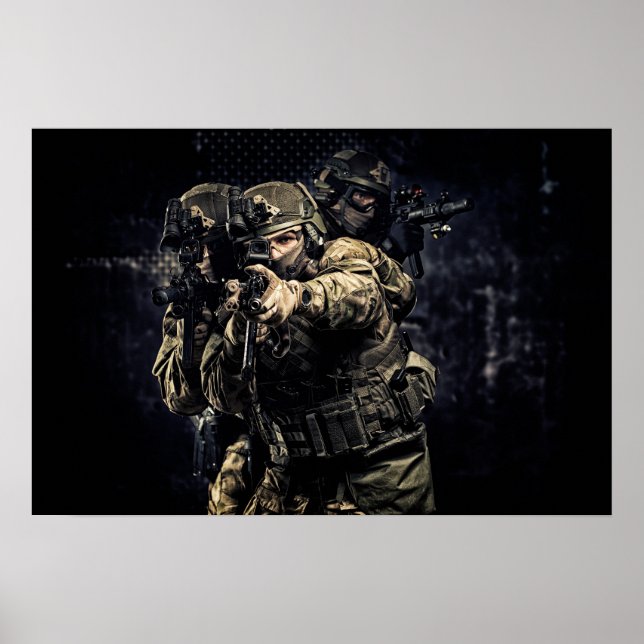 Soldado militar de arte poster (Frente)