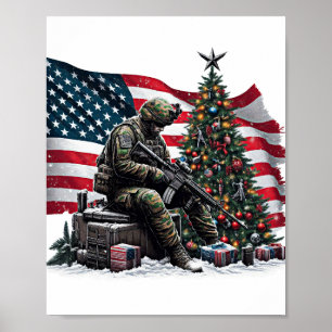 Soldado norteamericano Bandera Estadounidense Arte