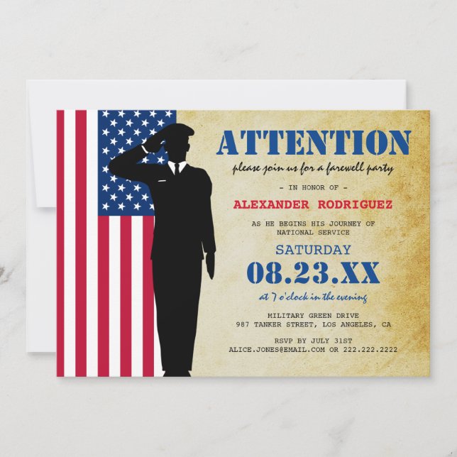 Soldado ruso se va de la Invitación Fiesta (Anverso)