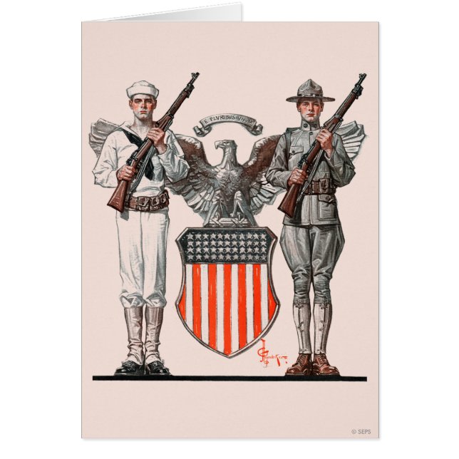 Soldado, Sailor y Escudo de Estados Unidos (Frente)