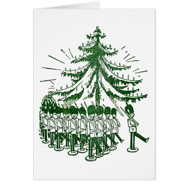 Soldados de juguete marzo alrededor de un árbol (Frente)