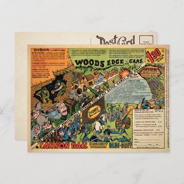 Soldados de juguetes vintage y postales (Anverso / Reverso)