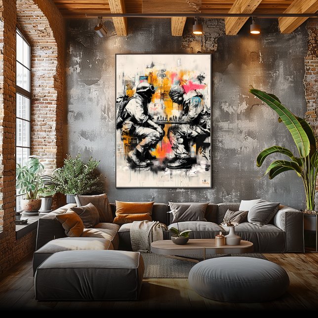 Soldados jugando ajedrez - Poster de arte callejer (Subido por el creador)