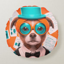 Soleada almohada redonda de cachorro