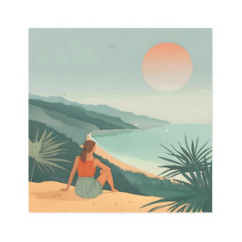 Soledad del atardecer - Impresión de vista costera