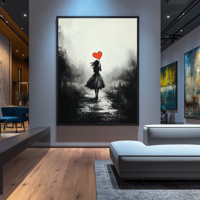 Soledad vintage - Chica con arte en globo cardíaco (Subido por el creador)