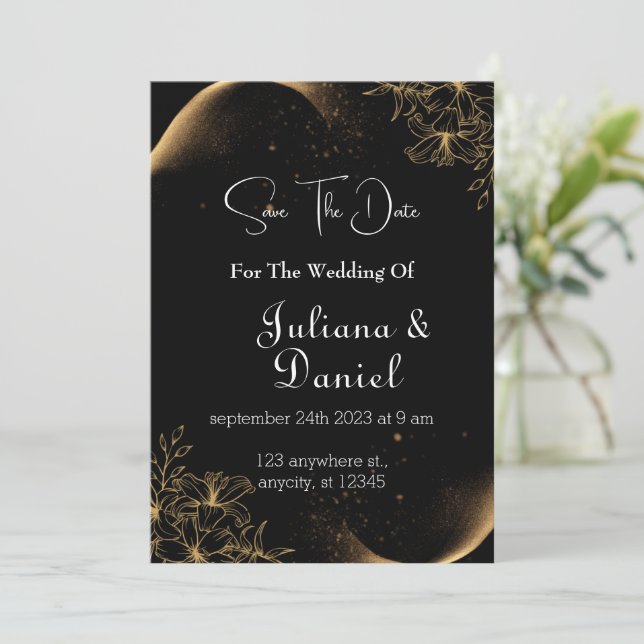 Solicitando su presencia: Invitación de boda (Anverso de pie)