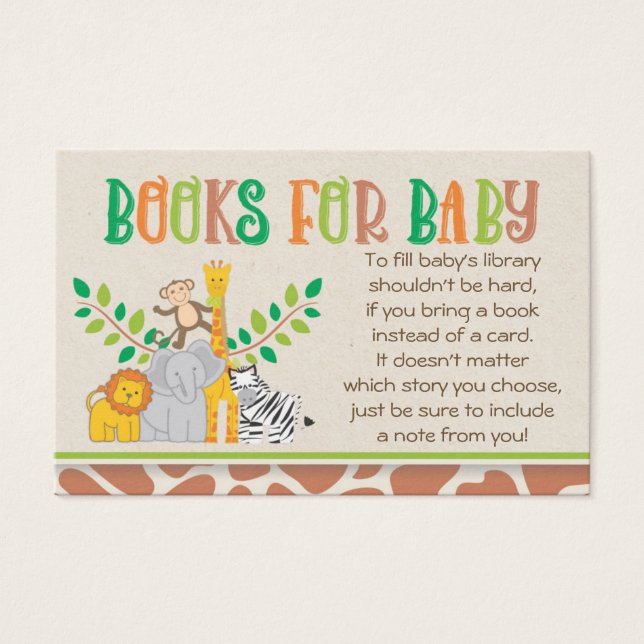 Solicitud de libro de Baby Shower Safari para anim (Anverso)