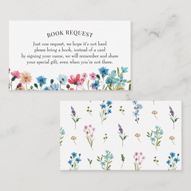 Solicitud de libro de flores silvestres o tarjeta  (Anverso / Reverso)